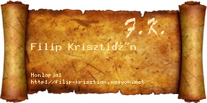 Filip Krisztián névjegykártya